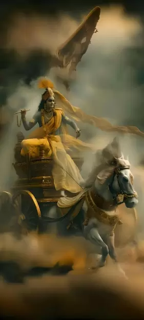  Lord Krishna Charioteer in Heaven