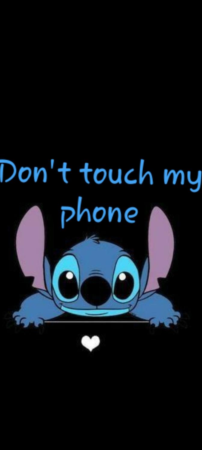 cute stitch do not touch my phone blue 