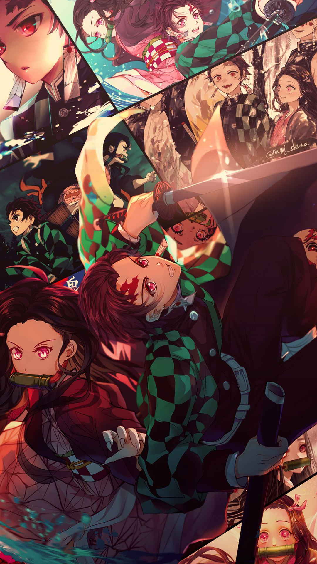 Demon Slayer Characters Collage with Tanjiro and Nezuko