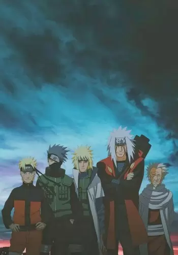 Jiraiya,the Legendary Sannin and naruto uzumaki Minato Namikaze kakashi hokage