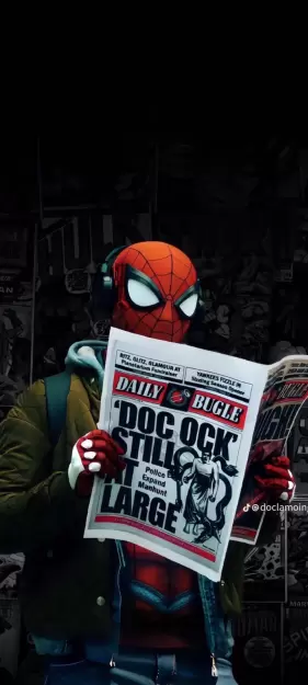 Spider-Man Reading Daily Bugle